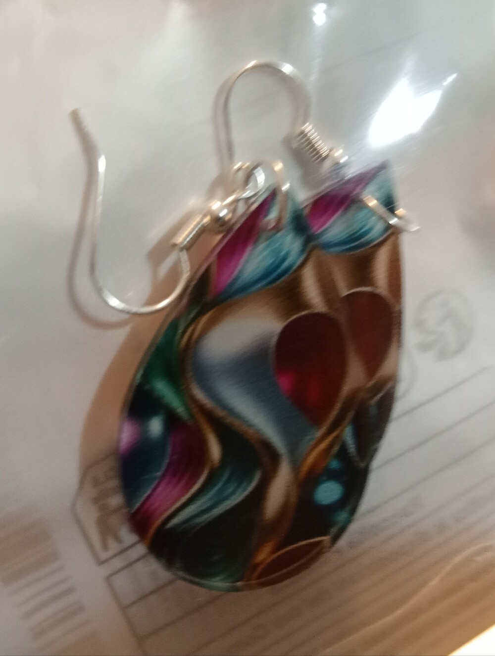 Colorful Teardrop Heart Statement Earrings - Fun 2d Multicolor